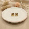 Floral & Clover Stud Earrings Set – Anti Tarnish Gold Combo (Set of 3)