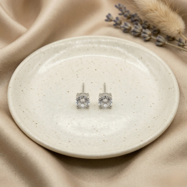 Heart Stud Earrings Set – Anti Tarnish Silver Combo (Set of 3)