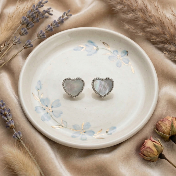 Heart Stud Earrings Set – Anti Tarnish Silver Combo (Set of 3)