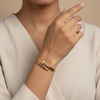Luxe Nail Crystal Bangle – Anti Tarnish Gold Statement Bracelet