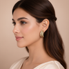 Vega Triple-Row Crystal Hoop Earrings – Anti-Tarnish Gold