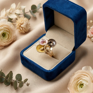 Petra Four Petal Multicolour Enamel Ring – Anti-Tarnish Gold