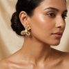 Golden Petal Pearl Stud Earrings for Women – Anti-Tarnish Gold