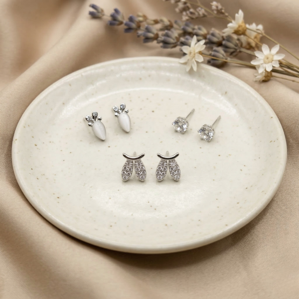 Everyday Stud Set Combo – Anti Tarnish Silver