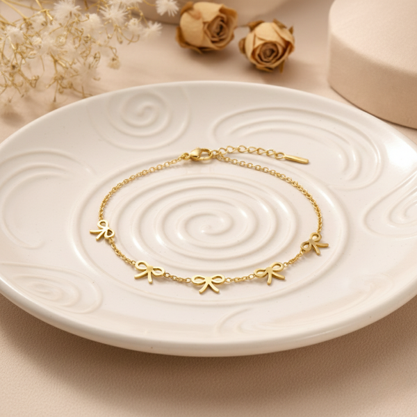 Bowie Gold Bow Bracelet – Anti-Tarnish Gold