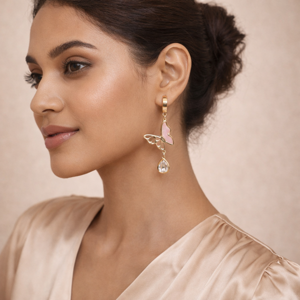 Celeste Butterfly Drop Earrings for Women – Anti-Tarnish Gold