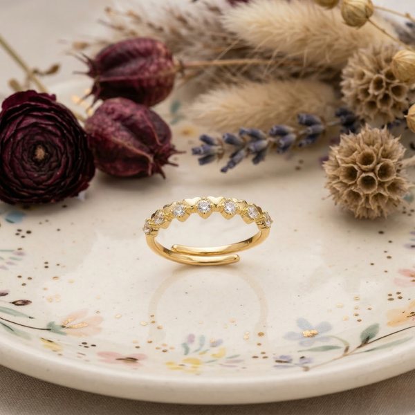 Crystal Band Ring – Anti Tarnish Gold