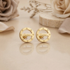 Signature Round Stud Earrings – Anti Tarnish Gold