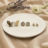 Butterfly & Floral Stud Earrings Set – Anti Tarnish Gold Combo (Set of 3)