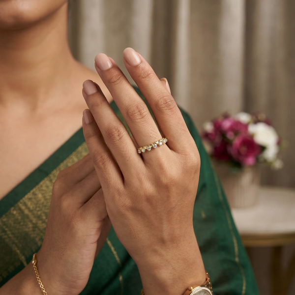 Crystal Band Ring – Anti Tarnish Gold