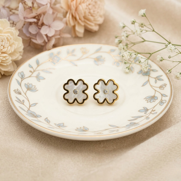 Butterfly & Floral Stud Earrings Set – Anti Tarnish Gold Combo (Set of 3)