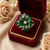 Eden Green Flower Enamel Ring – Anti-Tarnish Gold