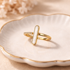 Eira Bar Accent Ring – Anti Tarnish Gold Adjustable