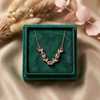 Roselle Tulip Necklace – Pink Crystal Gold Tone Anti Tarnish Necklace