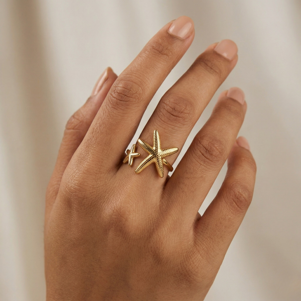 Stella Ring – Gold Tone Anti Tarnish Adjustable Ring