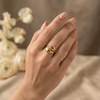 Duo Dome Ring – Gold Tone Anti Tarnish Adjustable Ring