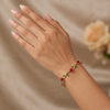 Tulip Royale Red Crystal Bracelet – Anti Tarnish Gold Floral Bracelet