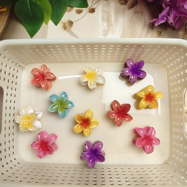 Floral Hair Claw Combo - Set of 6 Mixed Design Clips