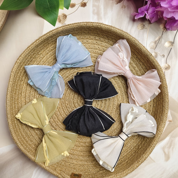 Premium Soft Fabric Bow Hair Pin (One Piece) | Elegant Bow Clip
