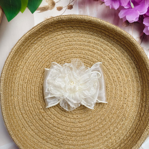 Premium Organza Floral Hair Pin (1 Piece) | Elegant Flower Clip