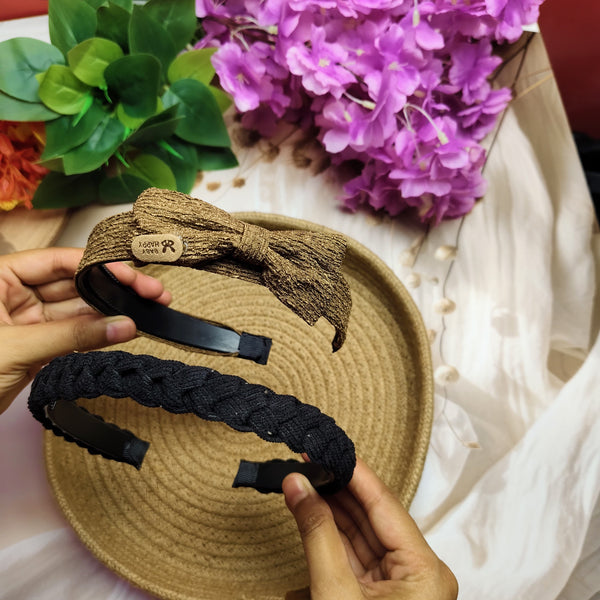 The Luxe Headband Duo – Bow & Braided Headband Combo