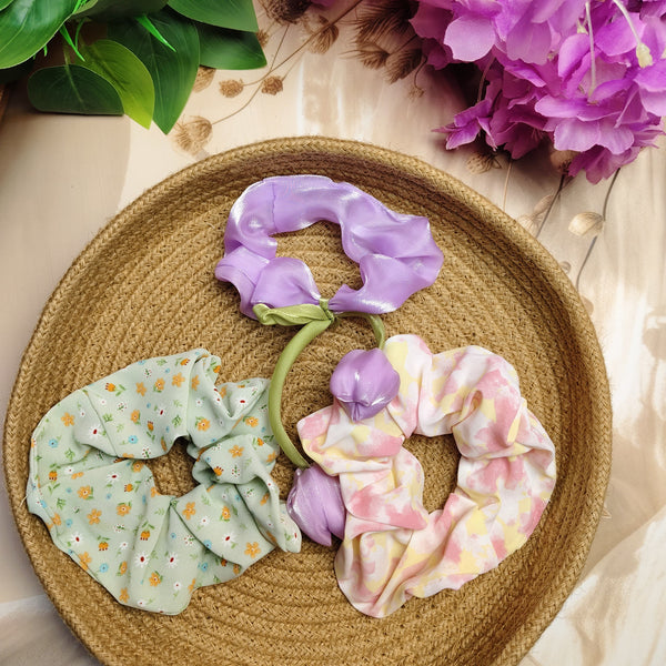 Printed Scrunchie Combo Set - Pack of 3