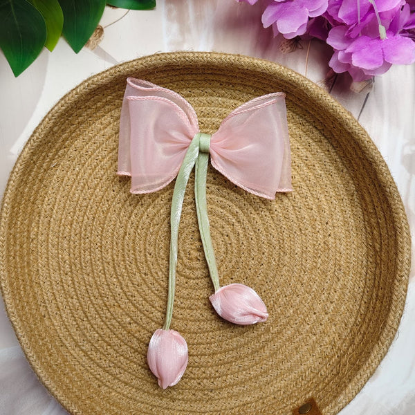 Premium Sheer Bow Hair Pin (1 Piece) | Elegant Soft Bow Clip