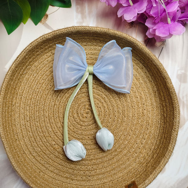 Premium Sheer Bow Hair Pin (1 Piece) | Elegant Soft Bow Clip