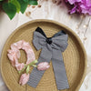 Houndstooth Bow Hair Clip & Scrunchie Combo – Pack of 2