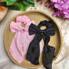 Elegant Bow Scrunchies Combo Set (Pack of 2) – Satin Finish Hair Ties