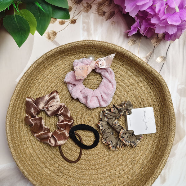 Stylish Hair Accessories Pack of 6 | Scrunchie Combo Set