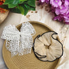 Premium Lace Bow Clip & Organza Scrunchie Set of 2 | Elegant Hair Accessories Combo