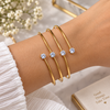 Classic Crystal Gold Open Cuff Bangle – Anti Tarnish Gold